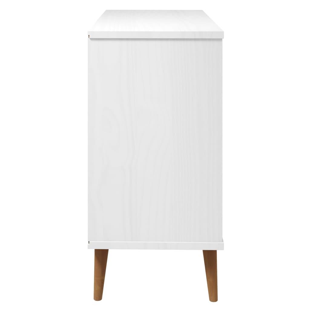 vidaXL Commode MOLDE Blanc 113x40x80 cm Bois de pin massif