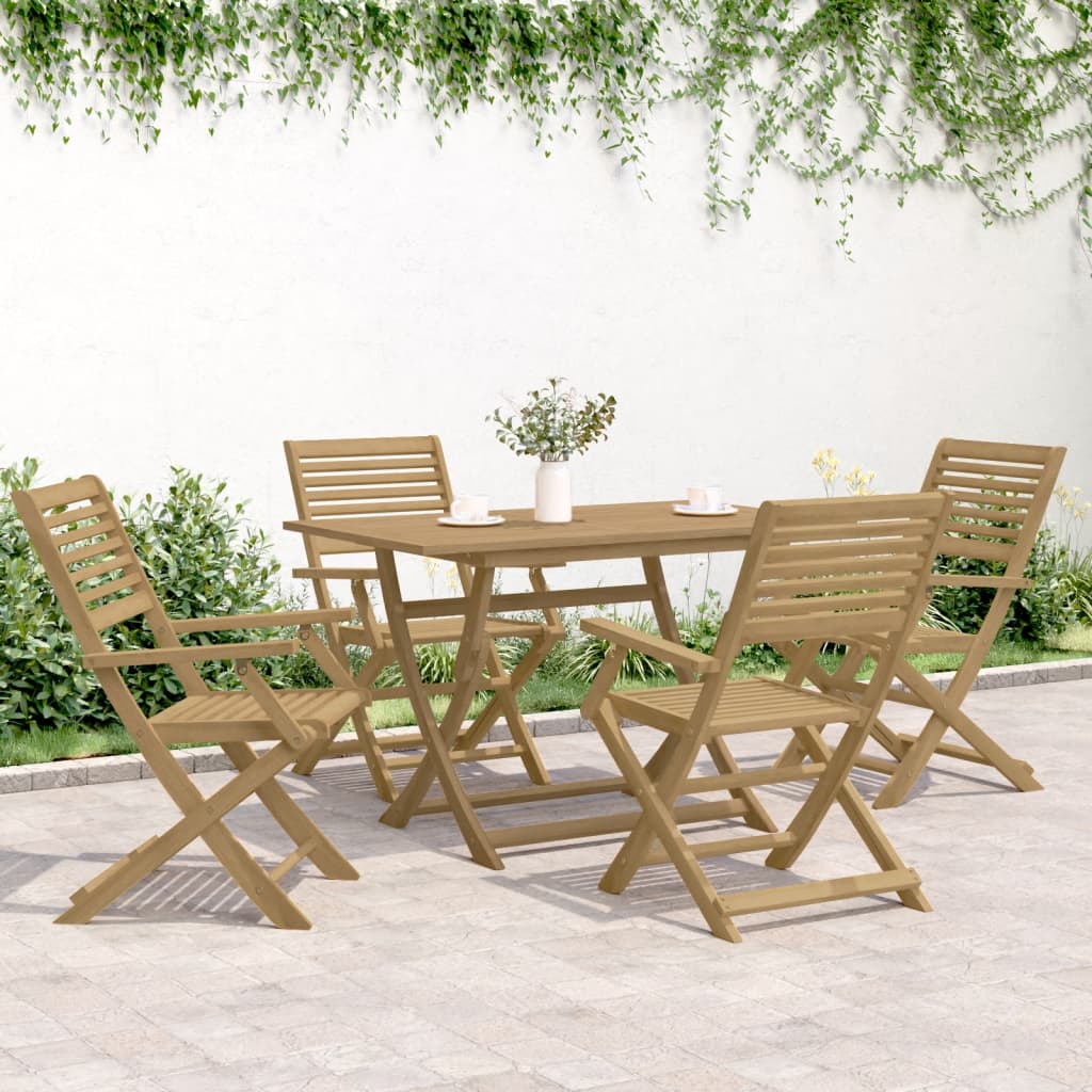 vidaXL Ensemble à manger de jardin 5 pcs Bois d'acacia solide