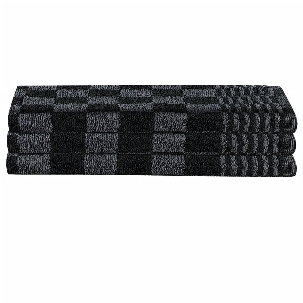 vidaXL Ensemble de serviettes et gants de four porte-pots 15 pcs noir