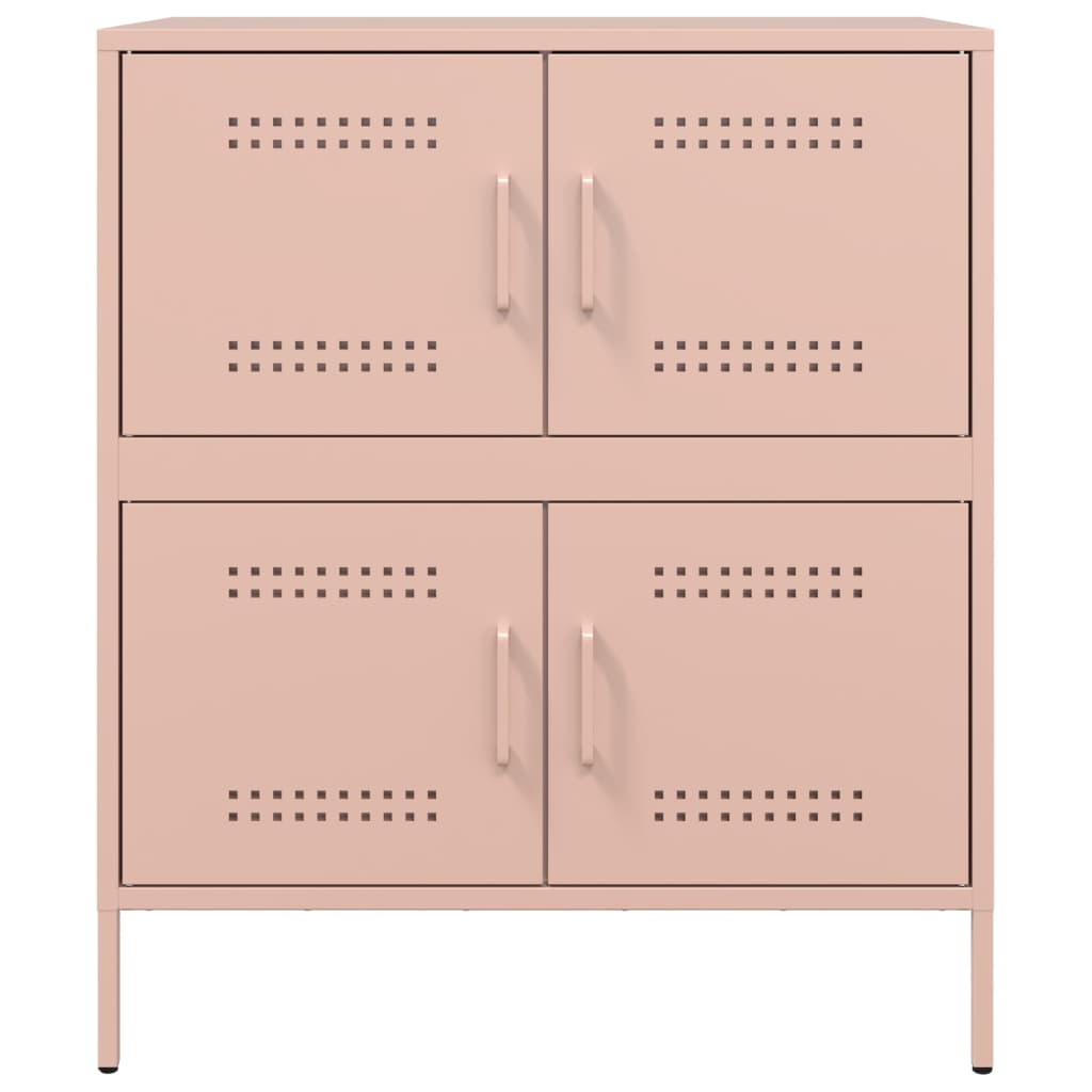 vidaXL Buffet rose 68x39x79 cm acier