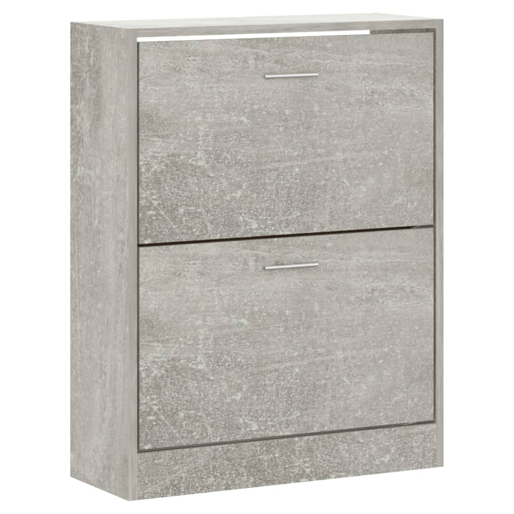 vidaXL Armoire à chaussures Gris béton 63x24x81 cm Bois d'ingénierie