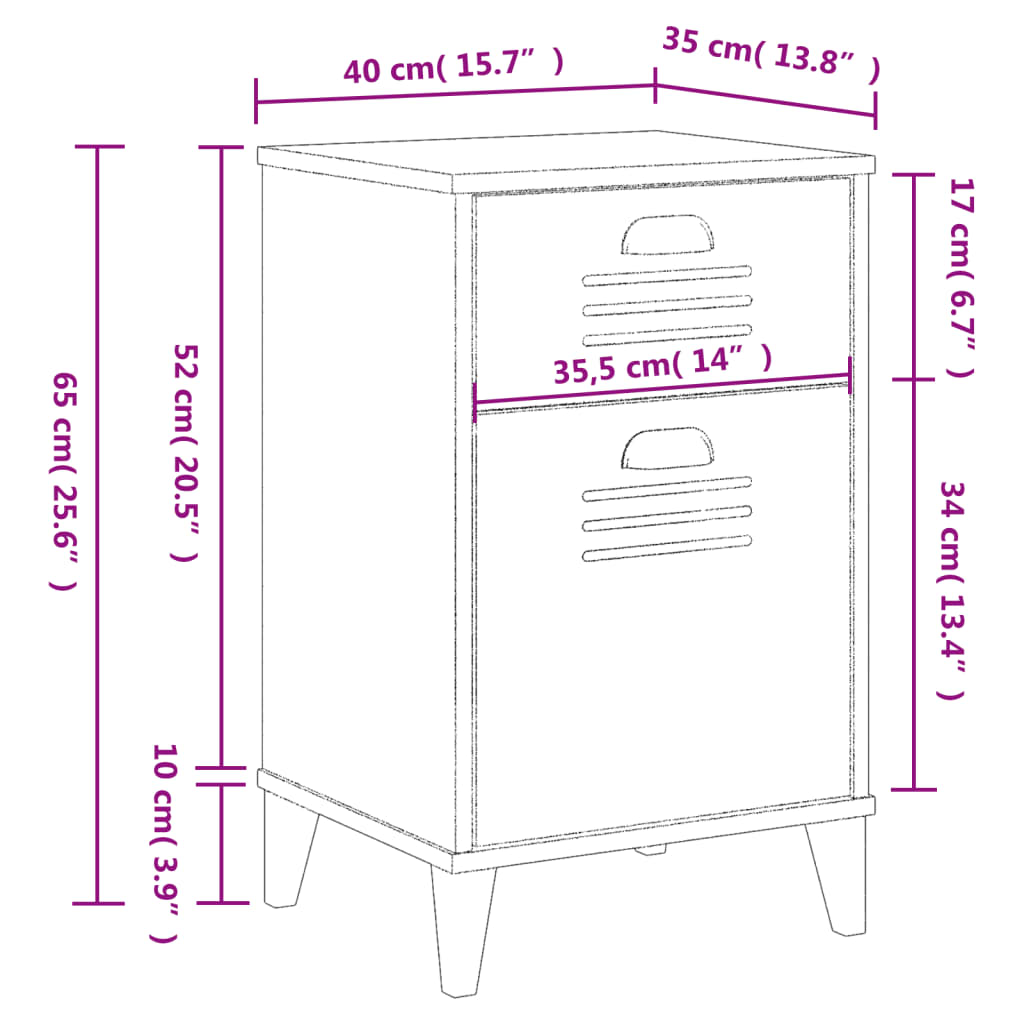 vidaXL Table de chevet VIKEN blanc bois d'ingénierie