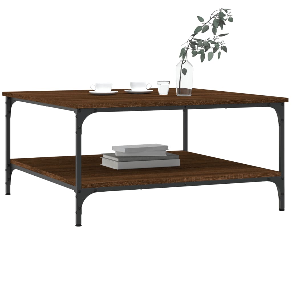 vidaXL Table basse chêne marron 80x80x40 cm bois d'ingénierie