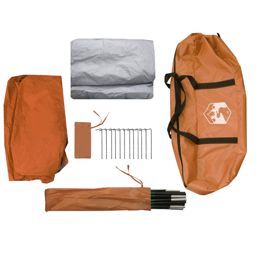 vidaXL Tente de camping à dôme 6 personnes orange imperméable