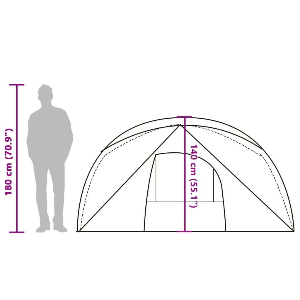 vidaXL Tente de camping de cabine 4 personnes vert imperméable