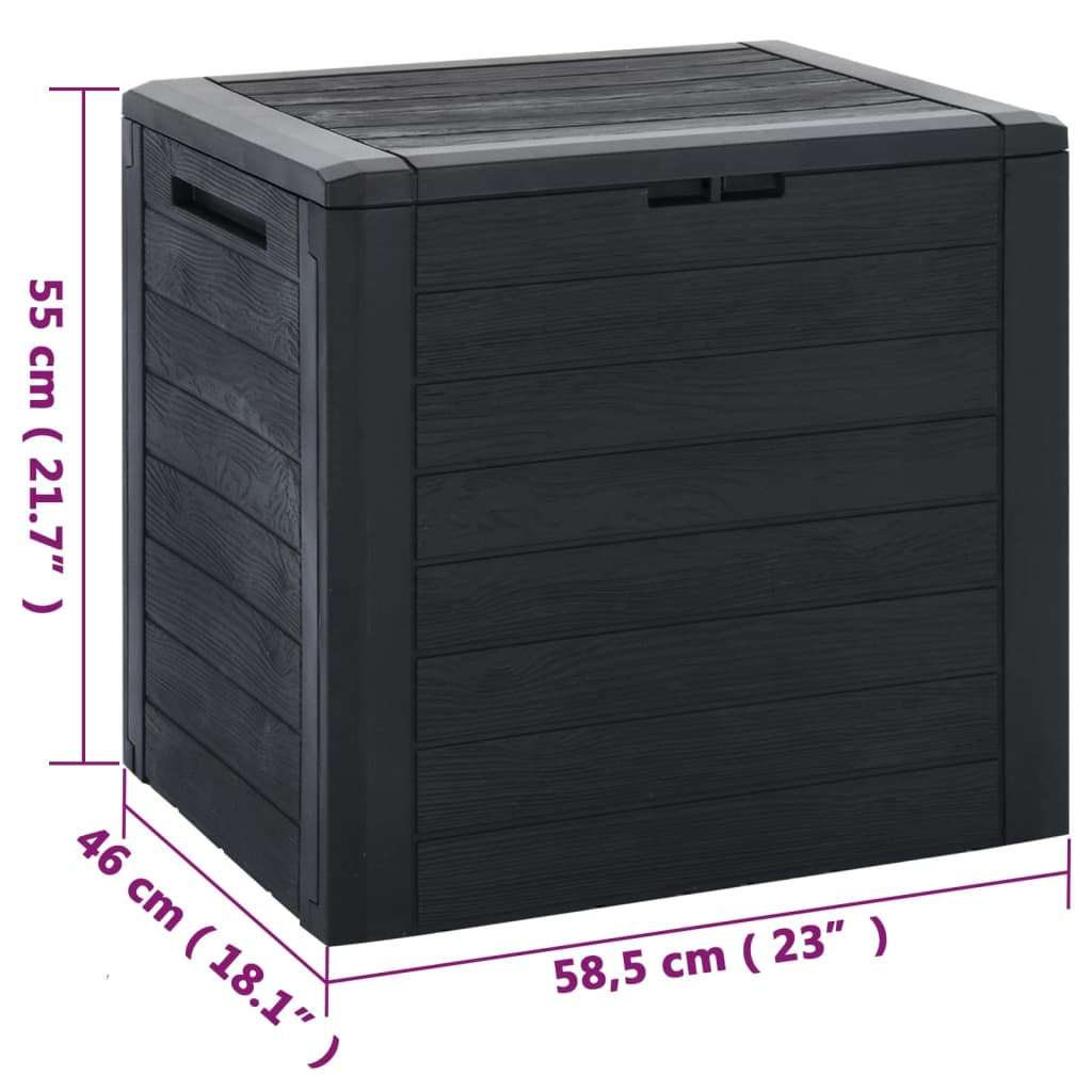 vidaXL Boîte de stockage jardin Anthracite 58,5x46x55 cm Polypropylène