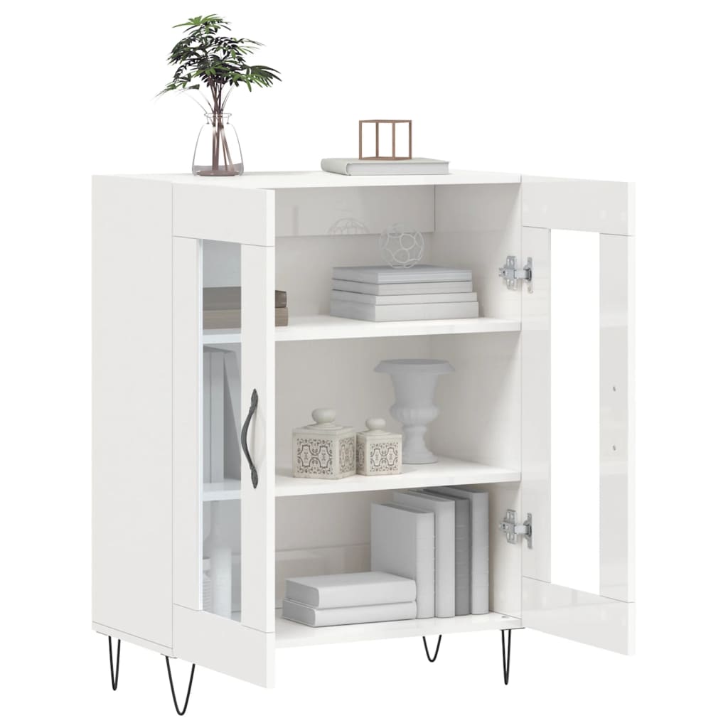 vidaXL Buffet Blanc brillant 69,5x34x90 cm Bois d'ingénierie