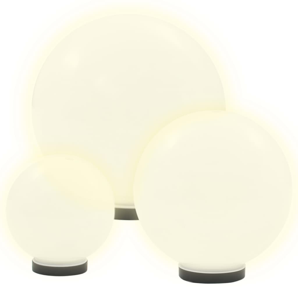 vidaXL 6 pcs Jeu de lampe boule à LED PMMA sphérique 20/30/40 cm