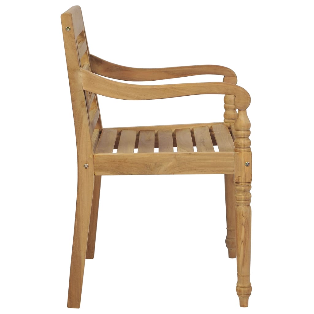 vidaXL Chaises Batavia avec coussins lot de 6 Bois de teck solide