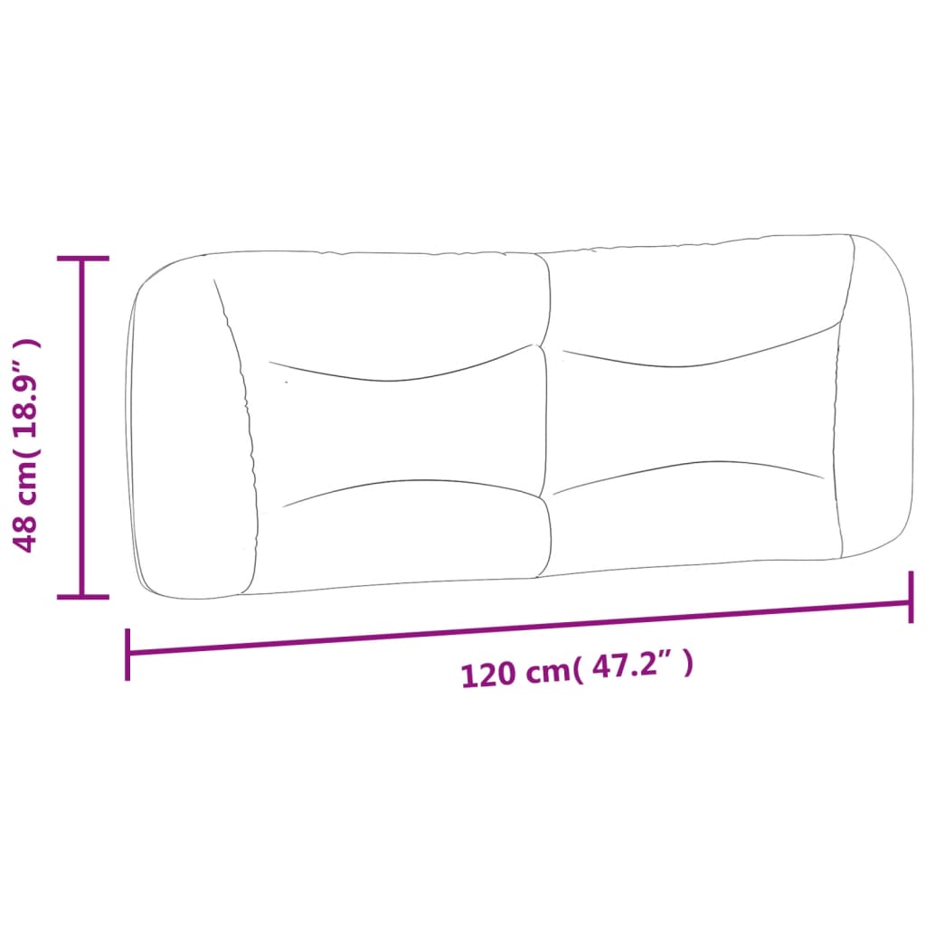 vidaXL Coussin de tête de lit crème 120 cm tissu