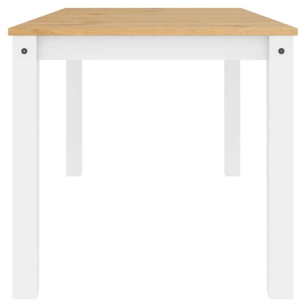 vidaXL Table à manger Panama blanc 160x80x75 cm bois massif de pin