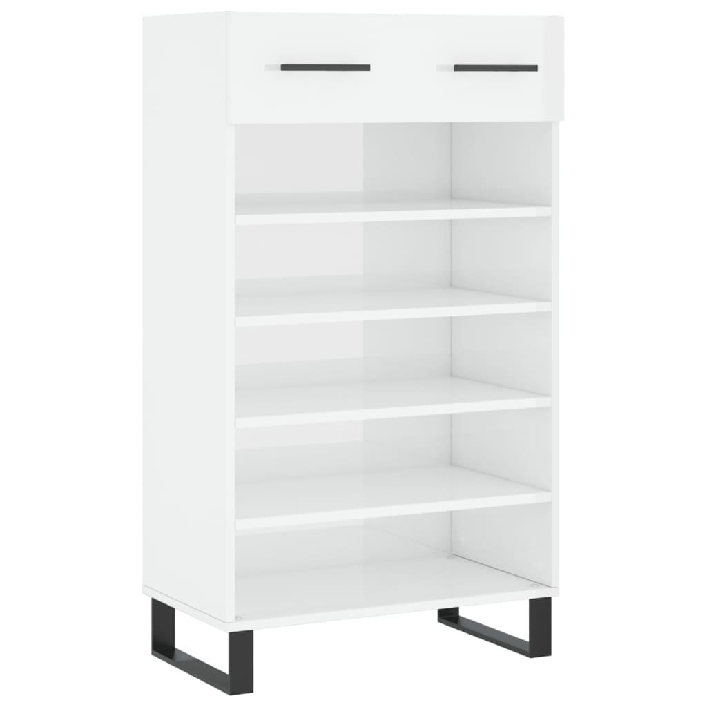 vidaXL Armoire à chaussure Blanc brillant 60x35x105 cm Bois ingénierie