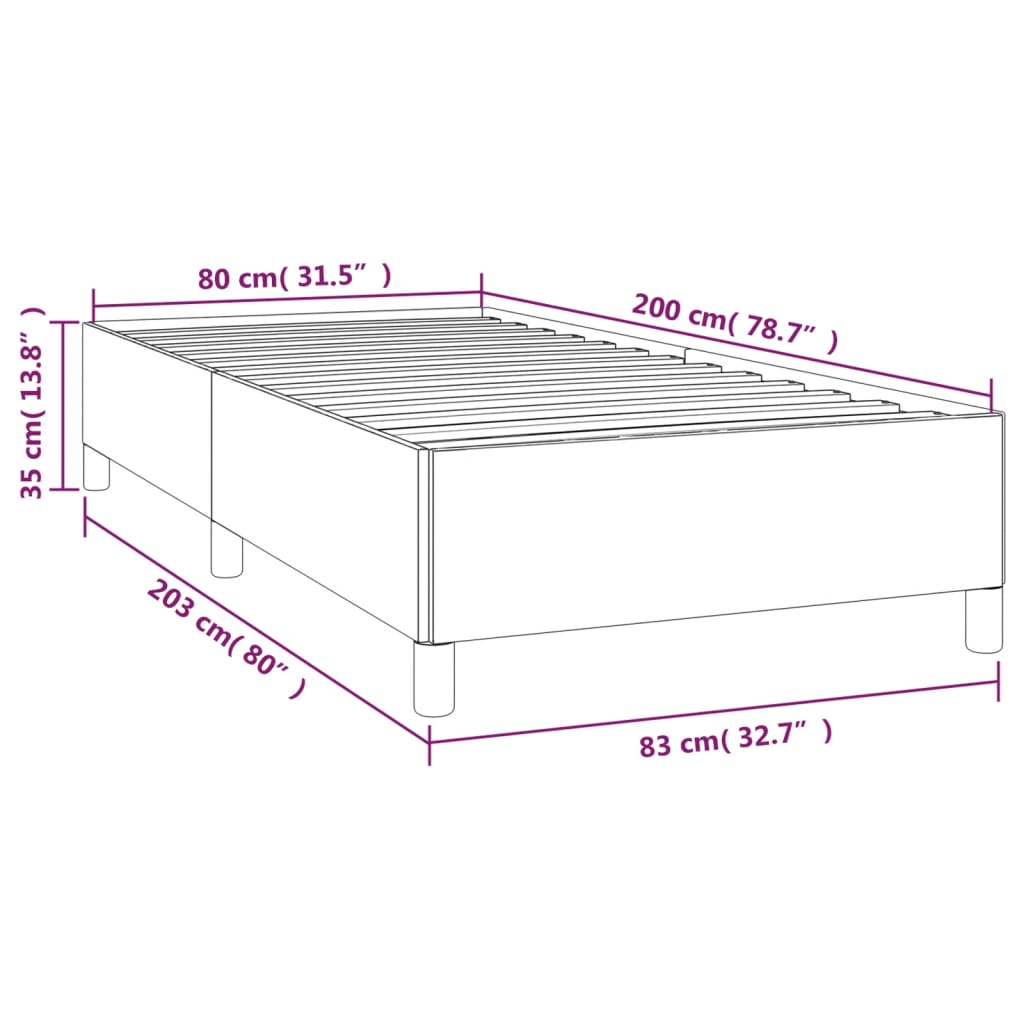 vidaXL Cadre de lit sans matelas noir 80x200 cm similicuir