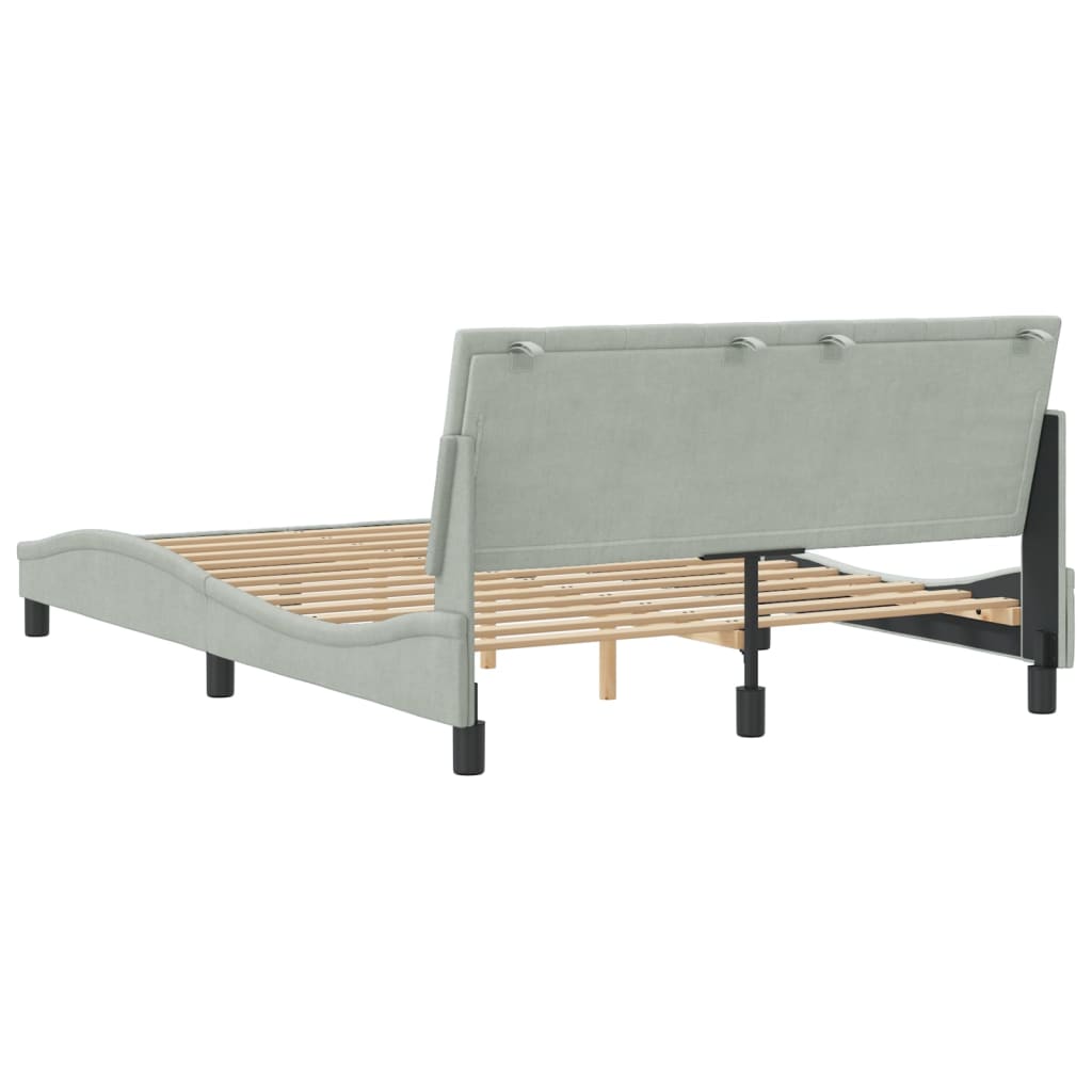 vidaXL Cadre de lit sans matelas gris clair 140x200 cm velours