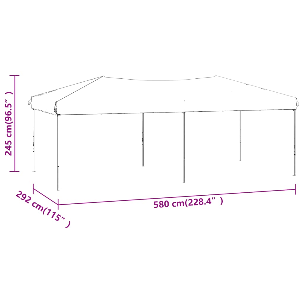 vidaXL Tente de réception pliable avec parois Taupe 3x6 m