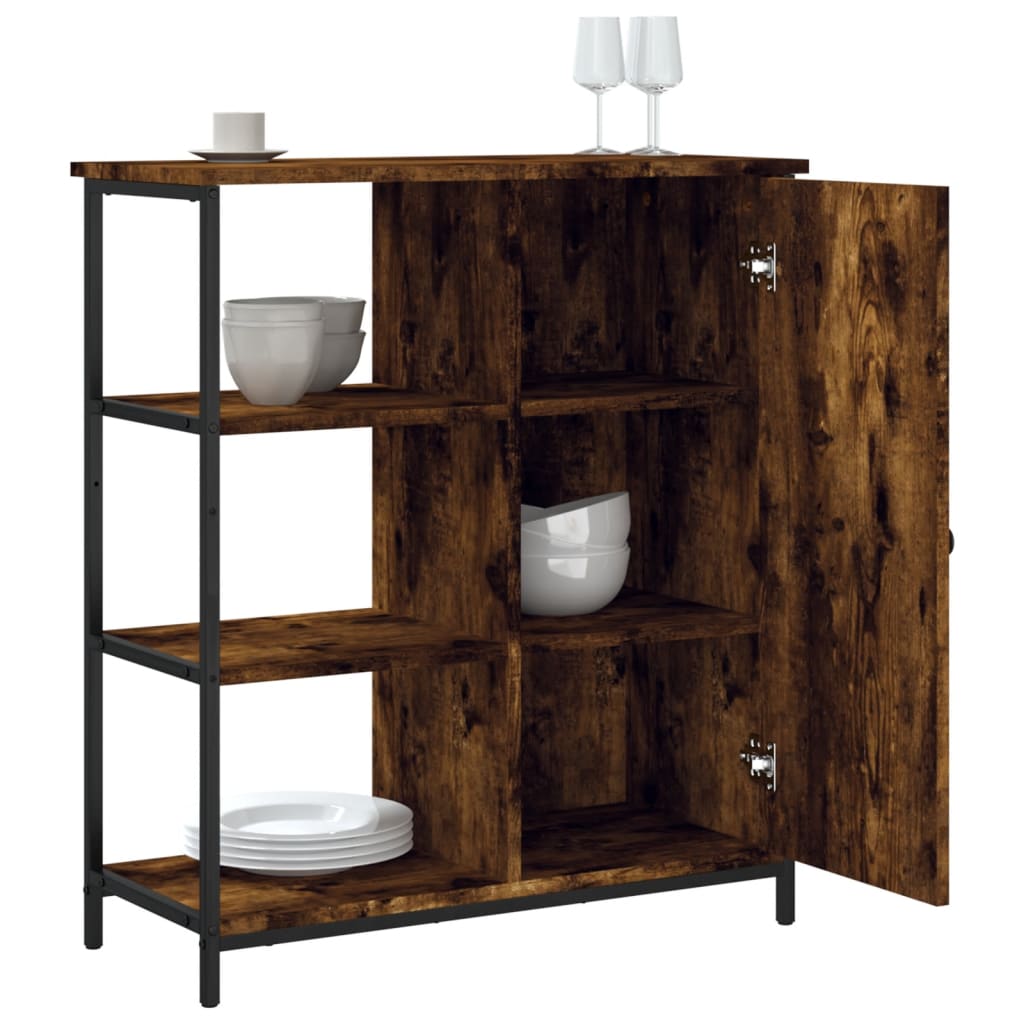 vidaXL Buffet chêne fumé 70x30x80 cm bois d'ingénierie