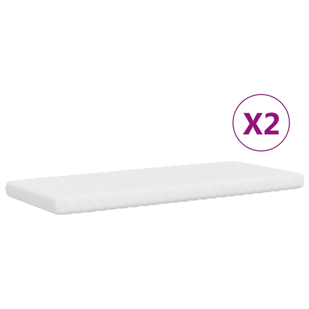 vidaXL Lit de jour avec gigogne et matelas crème 100x200 cm tissu