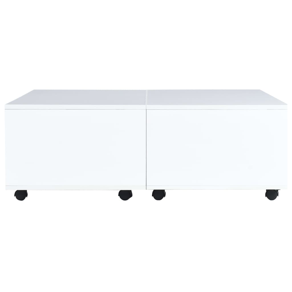 vidaXL Table basse Blanc brillant 100x100x35 cm