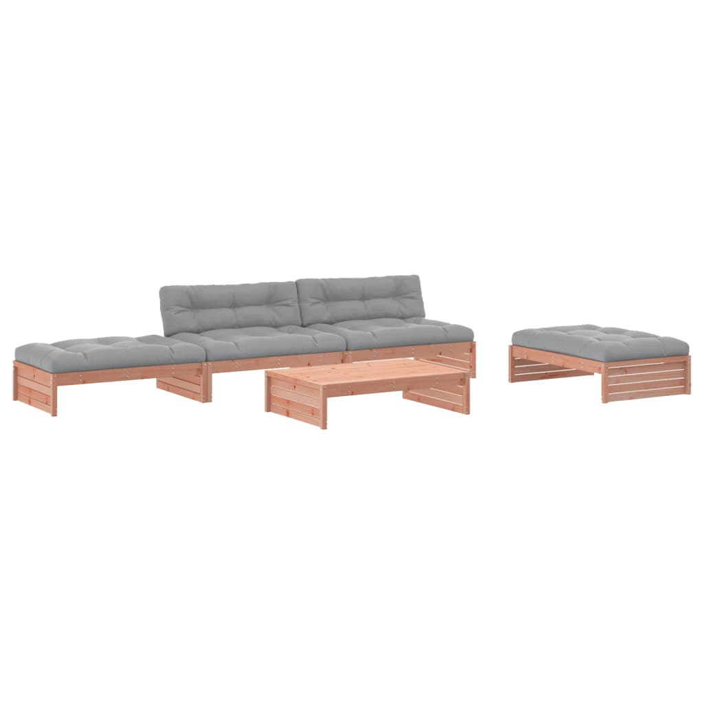 vidaXL Salon de jardin 5 pcs avec coussins bois massif douglas