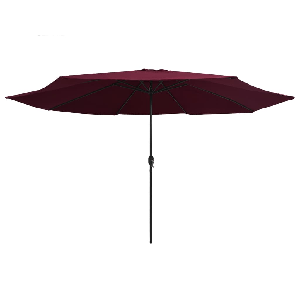 vidaXL Parasol de jardin avec mât en métal 390 cm rouge bordeaux