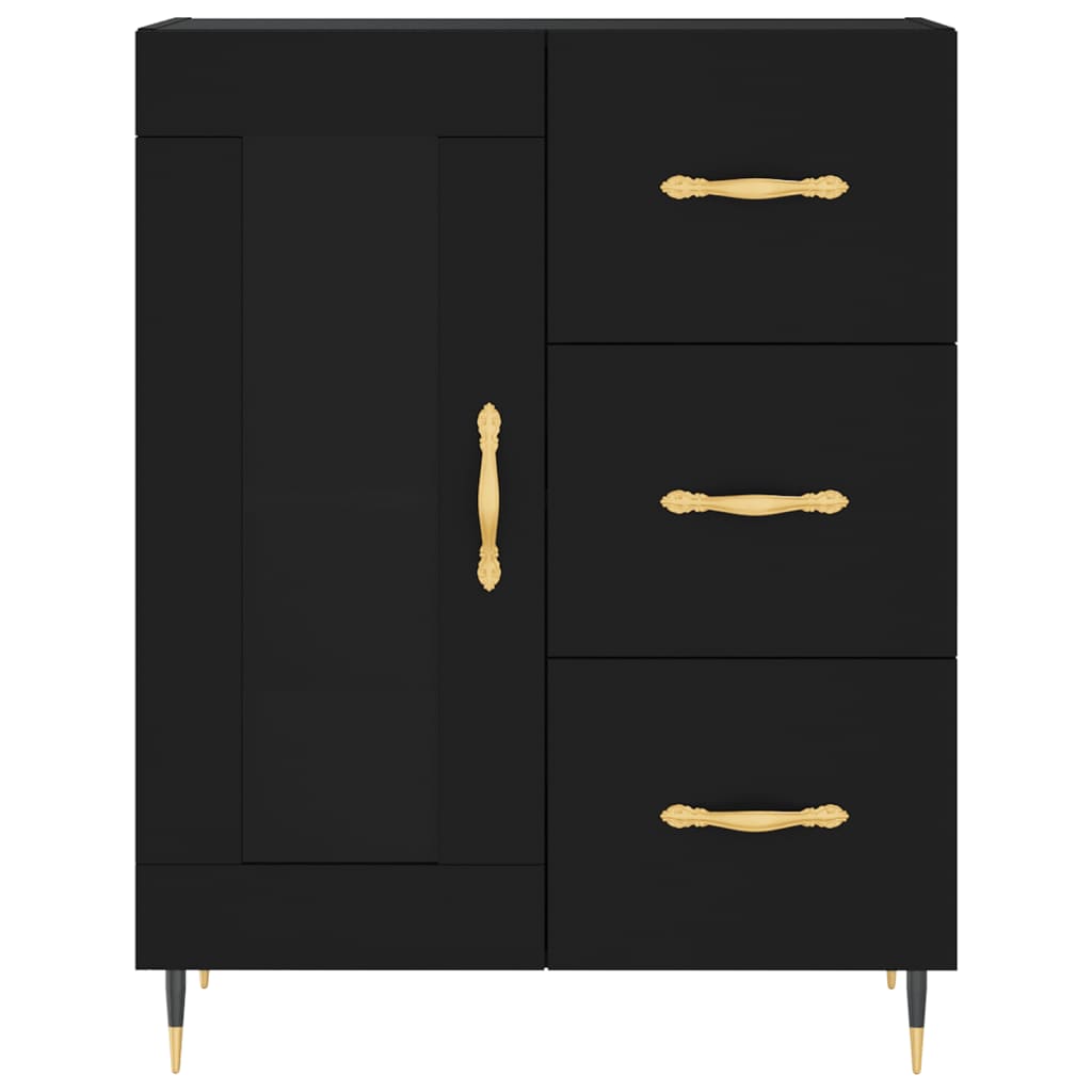 vidaXL Buffet noir 69,5x34x90 cm bois d'ingénierie