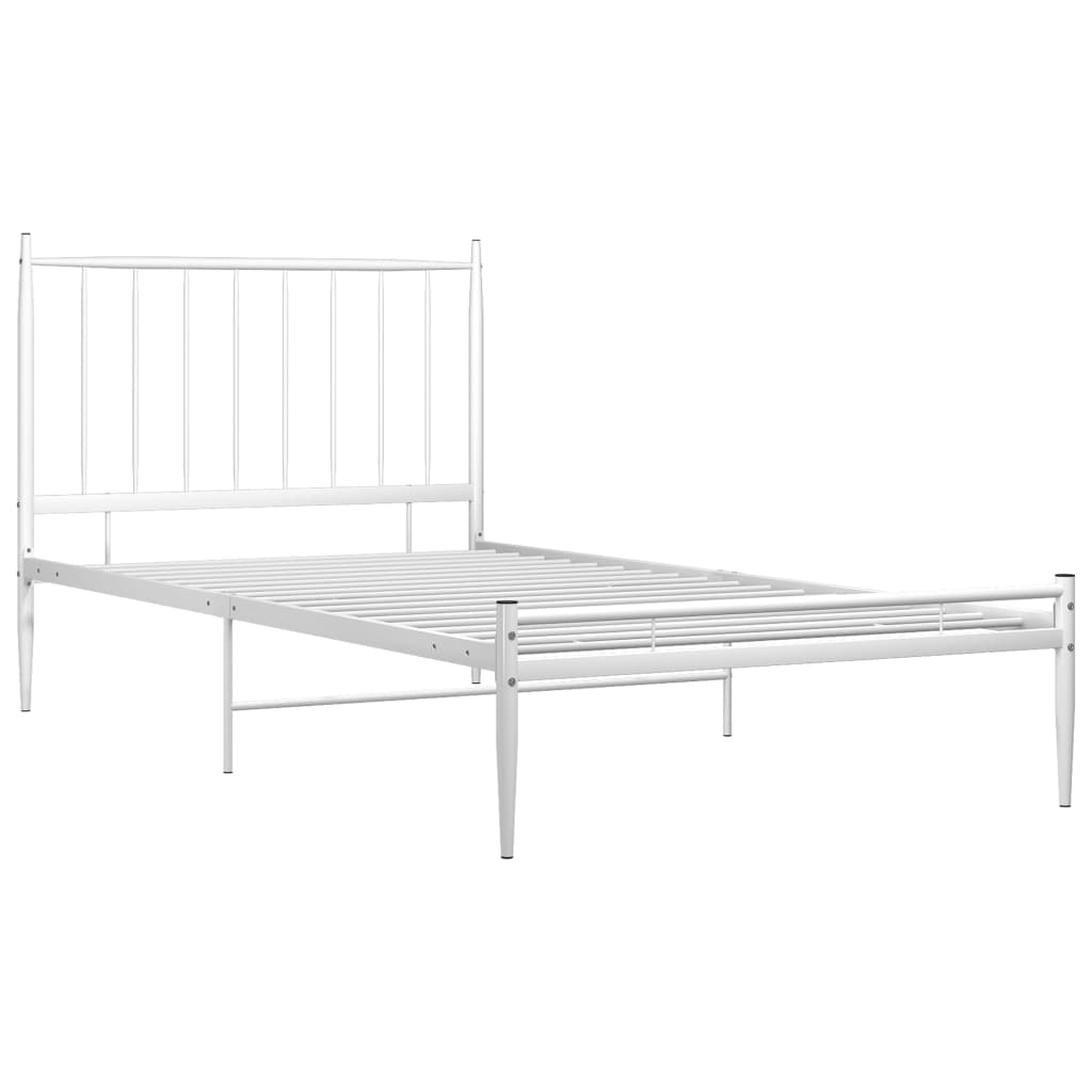 vidaXL Cadre de lit sans matelas blanc métal 100x200 cm