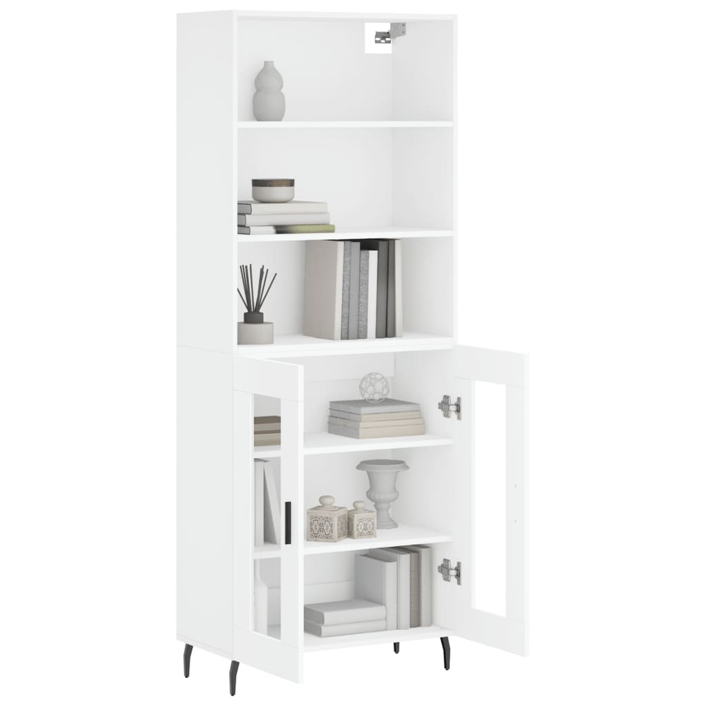 vidaXL Buffet haut Blanc 69,5x34x180 cm Bois d'ingénierie