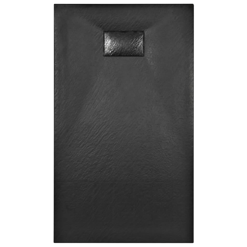 vidaXL Bac de douche SMC Noir 120 x 70 cm