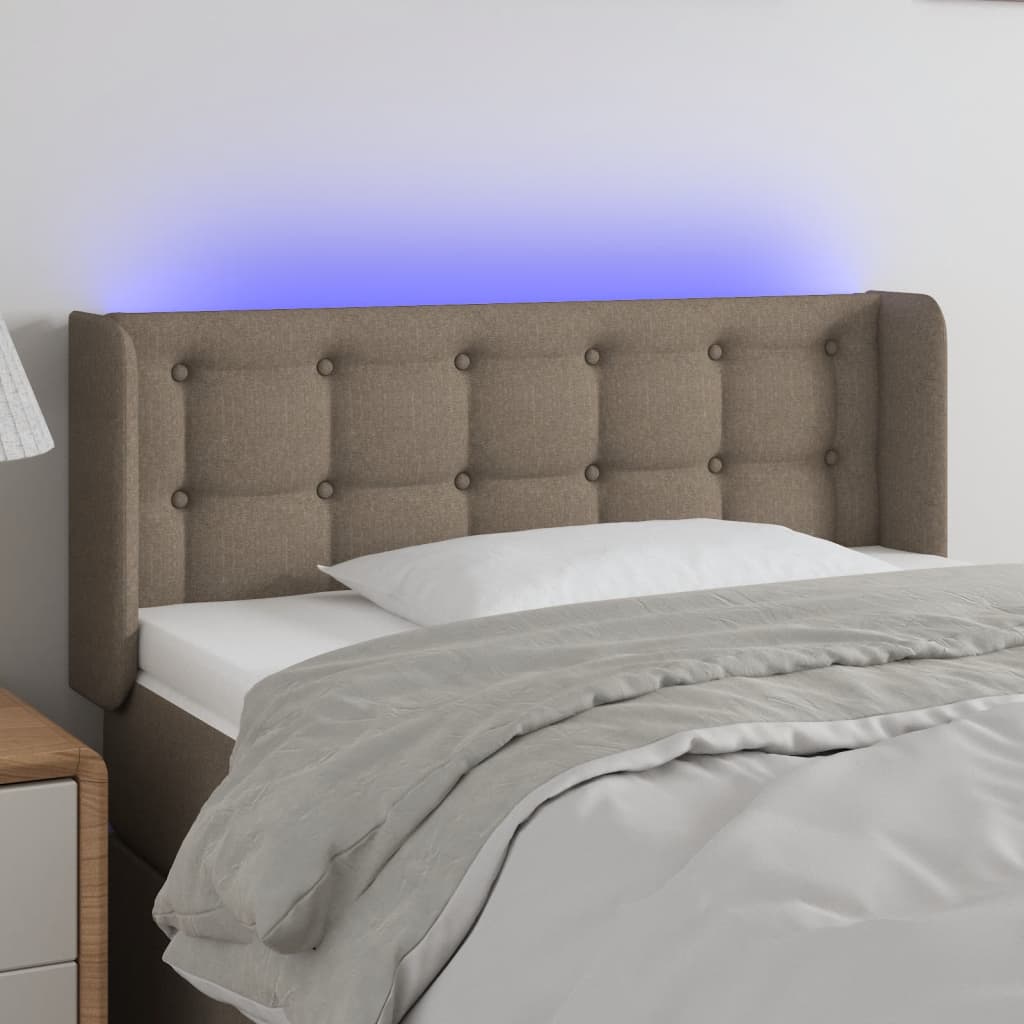 vidaXL Tête de lit à LED Taupe 83x16x78/88 cm Tissu