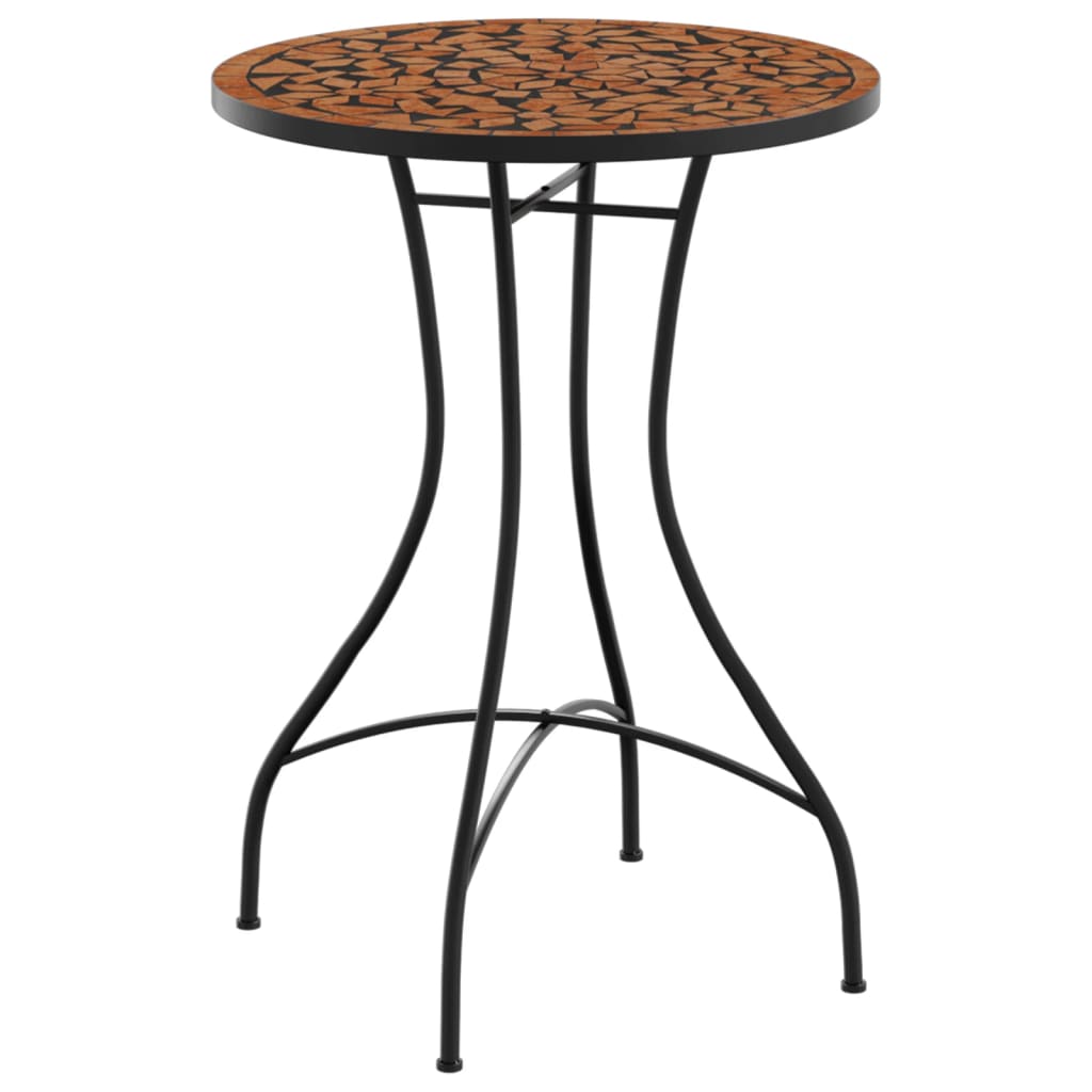 vidaXL Table de bistro mosaïque terre cuite Ø50x70 cm céramique