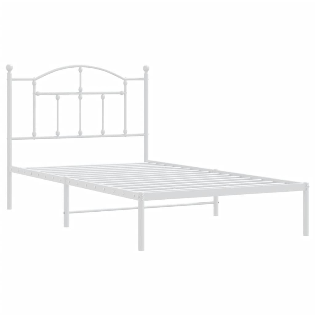 vidaXL Cadre de lit métal sans matelas et tête de lit blanc 100x190 cm