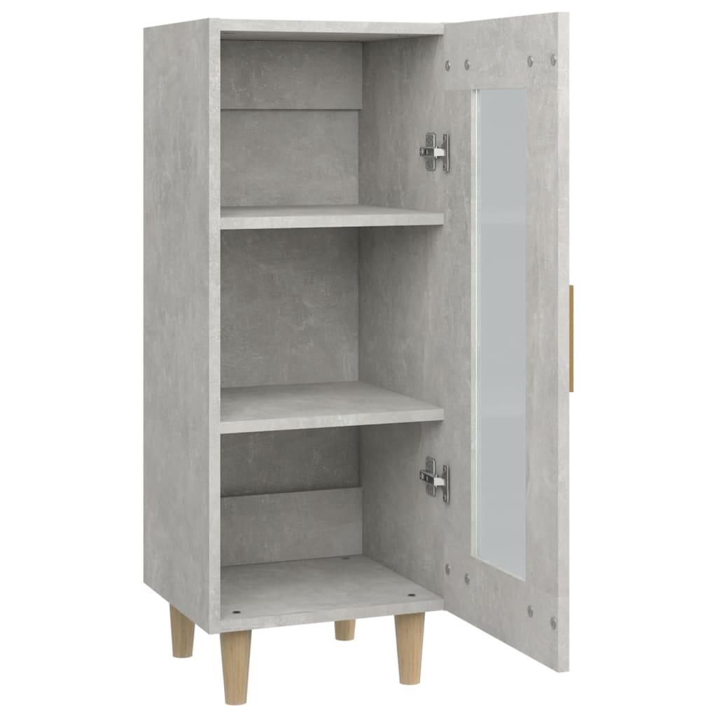 vidaXL Buffet Gris béton 34,5x34x90 cm Bois d'ingénierie