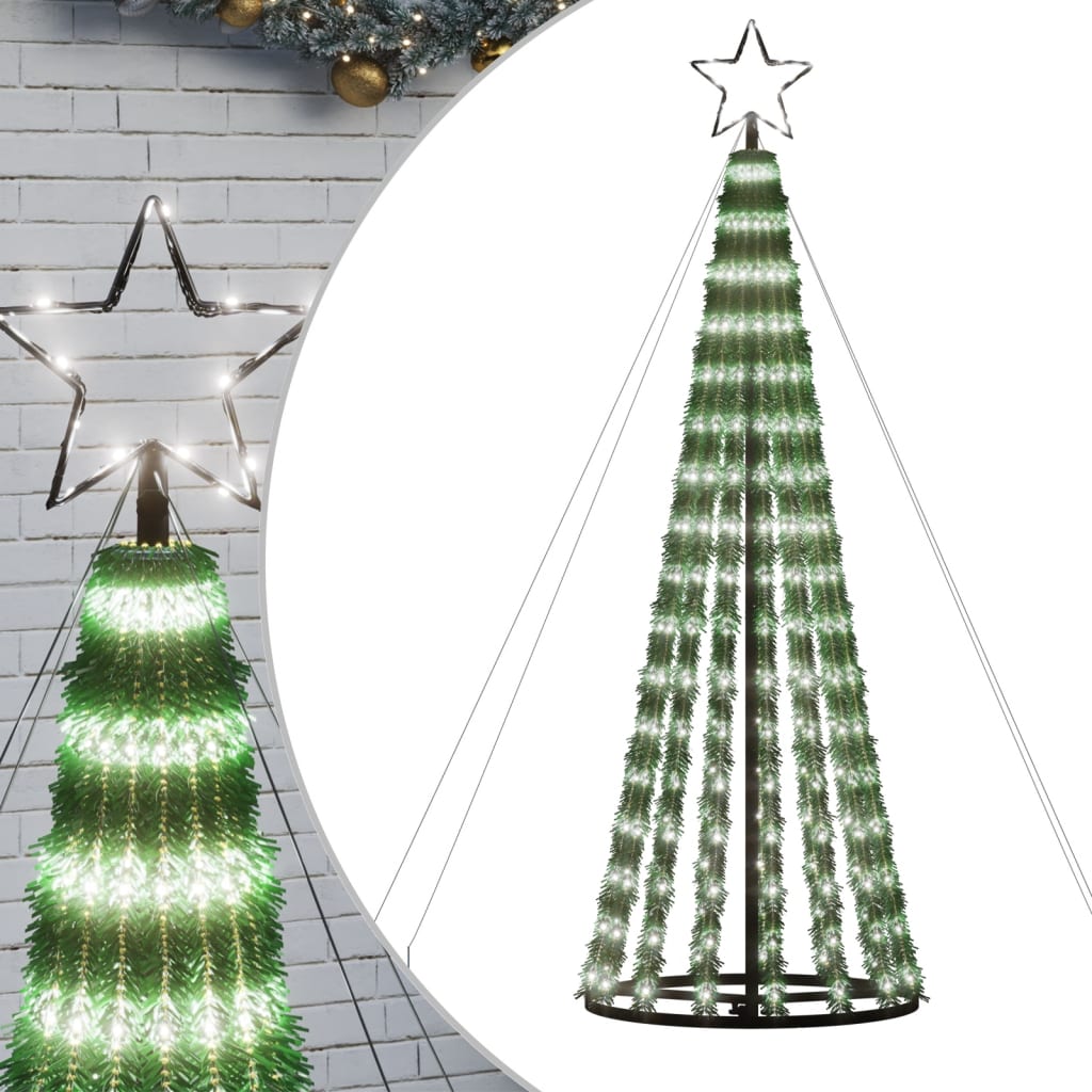 vidaXL Arbre de Noël lumineux conique 275 LED blanc froid 180 cm