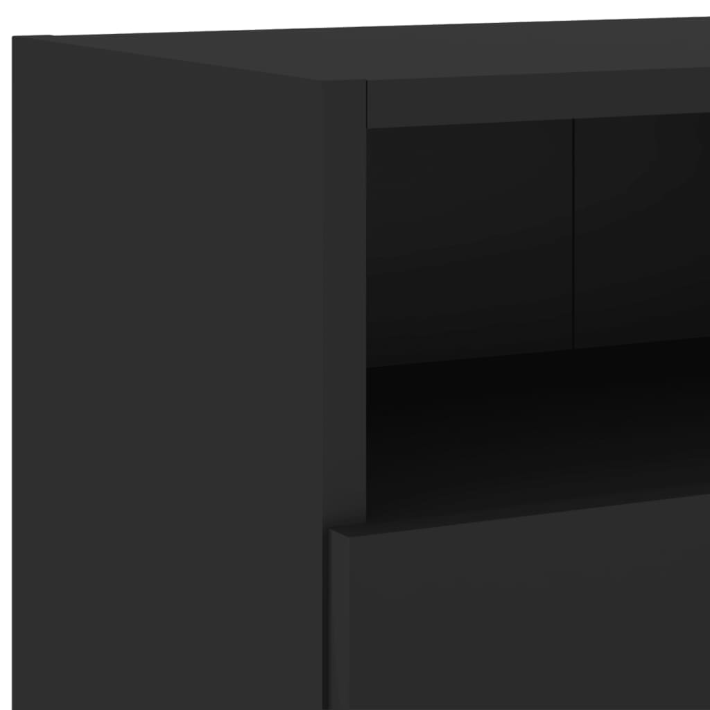 vidaXL Meuble TV mural noir 100x30x30 cm bois d'ingénierie