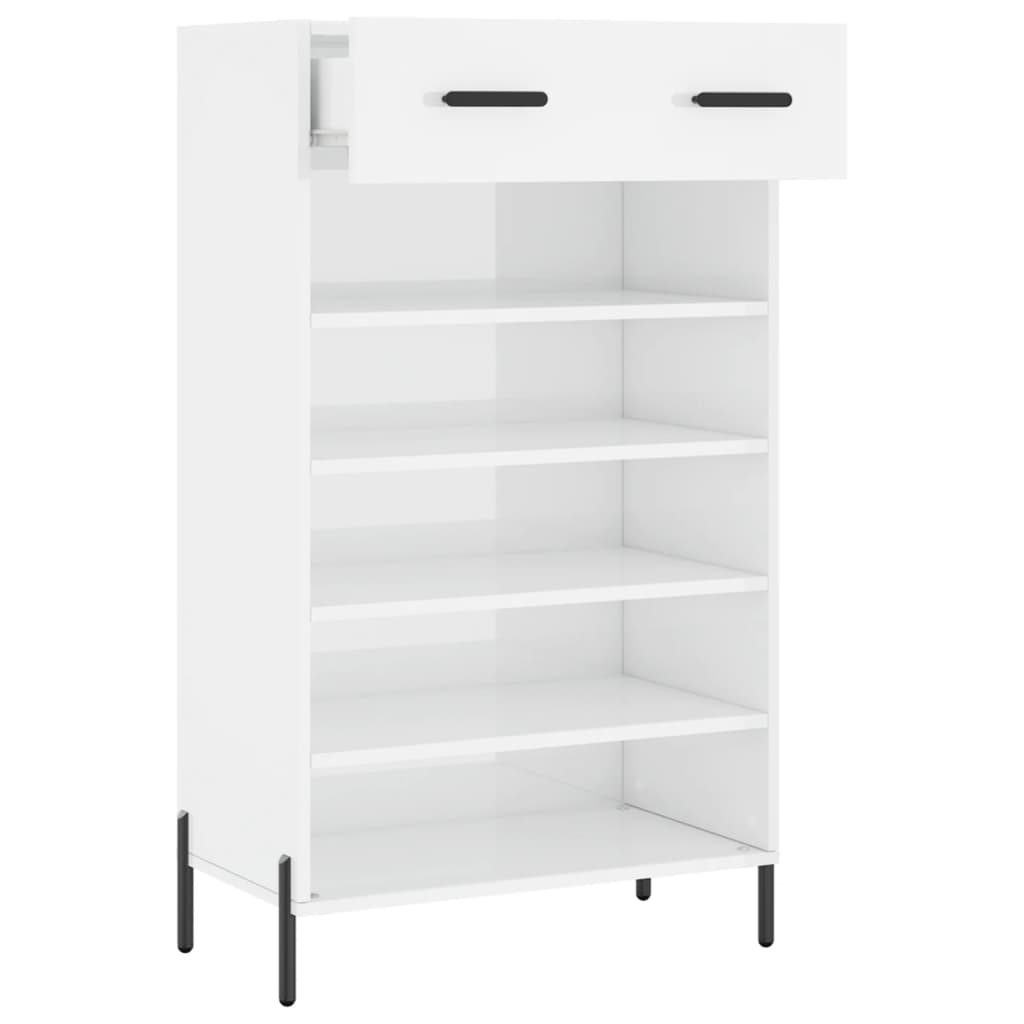 vidaXL Armoire à chaussure Blanc brillant 60x35x105 cm Bois ingénierie