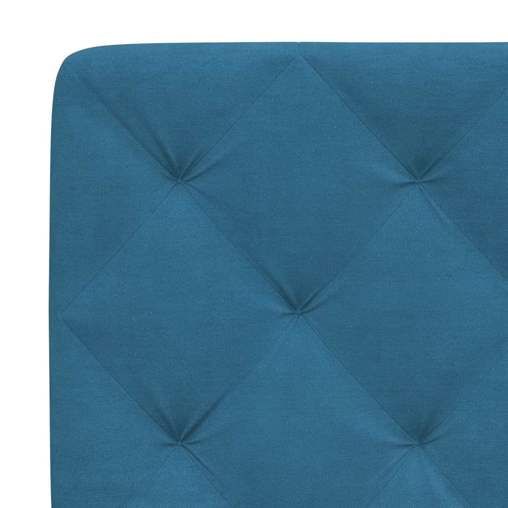 vidaXL Coussin de tête de lit bleu 80 cm velours