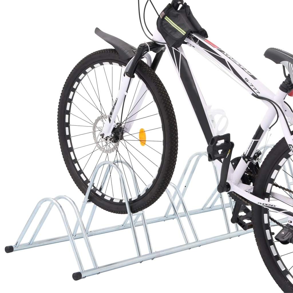 vidaXL Support de vélo au sol autoportant pour 6 vélos acier galvanisé