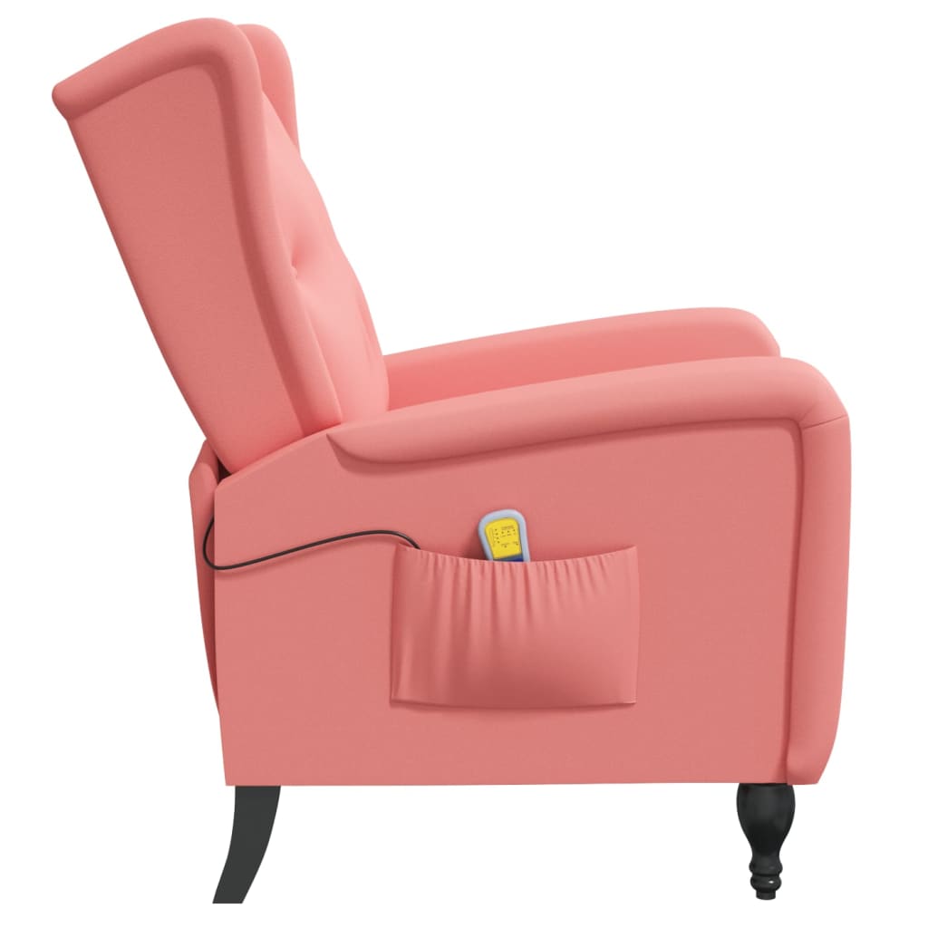 vidaXL Fauteuil de massage inclinable rose velours