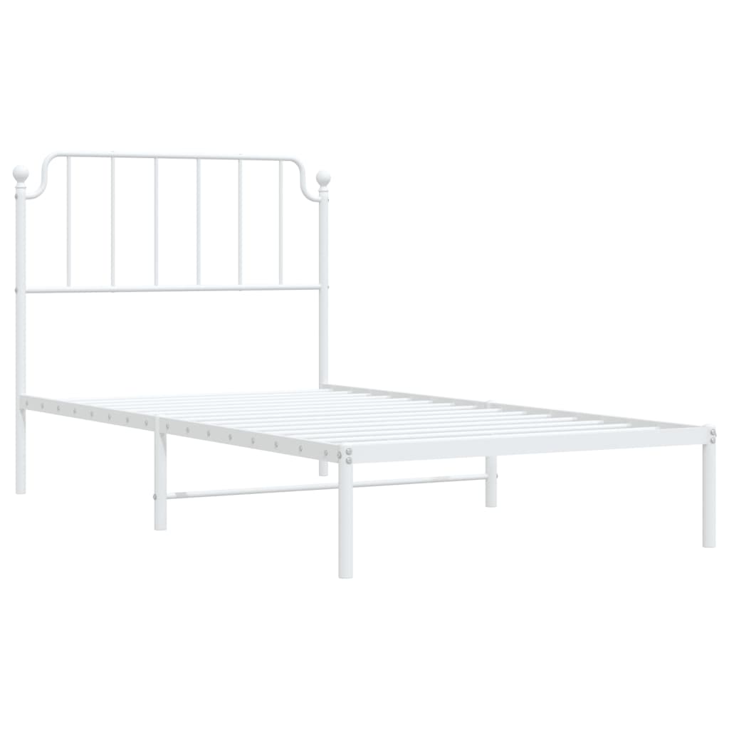 vidaXL Cadre de lit métal sans matelas et tête de lit blanc 100x200 cm