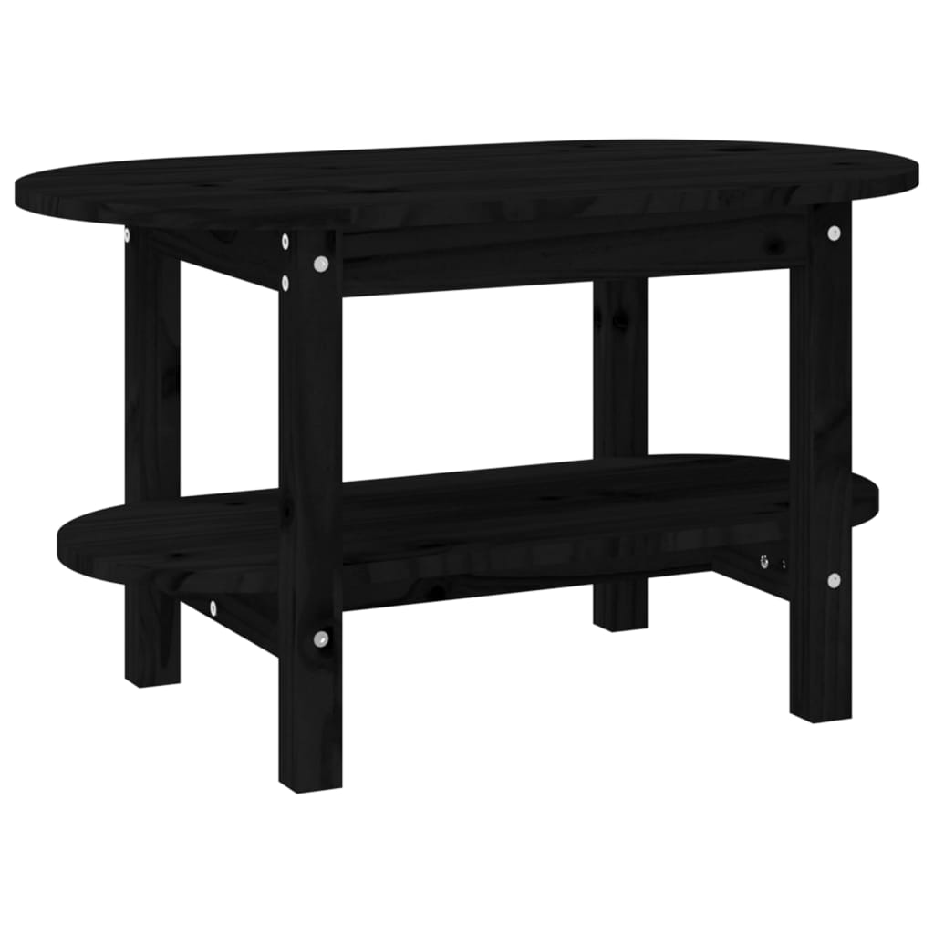 vidaXL Table basse Noir 80x45x45 cm Bois massif de pin