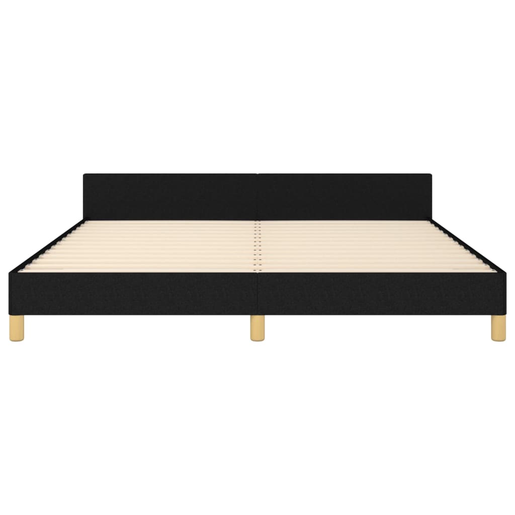 vidaXL Cadre de lit avec tête de lit Noir 180 x 200 cm Tissu