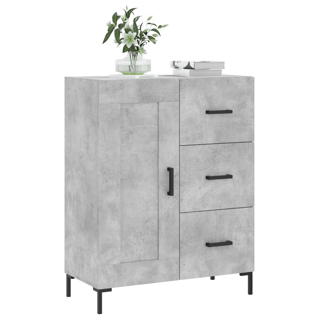 vidaXL Buffet gris béton 69,5x34x90 cm bois d'ingénierie