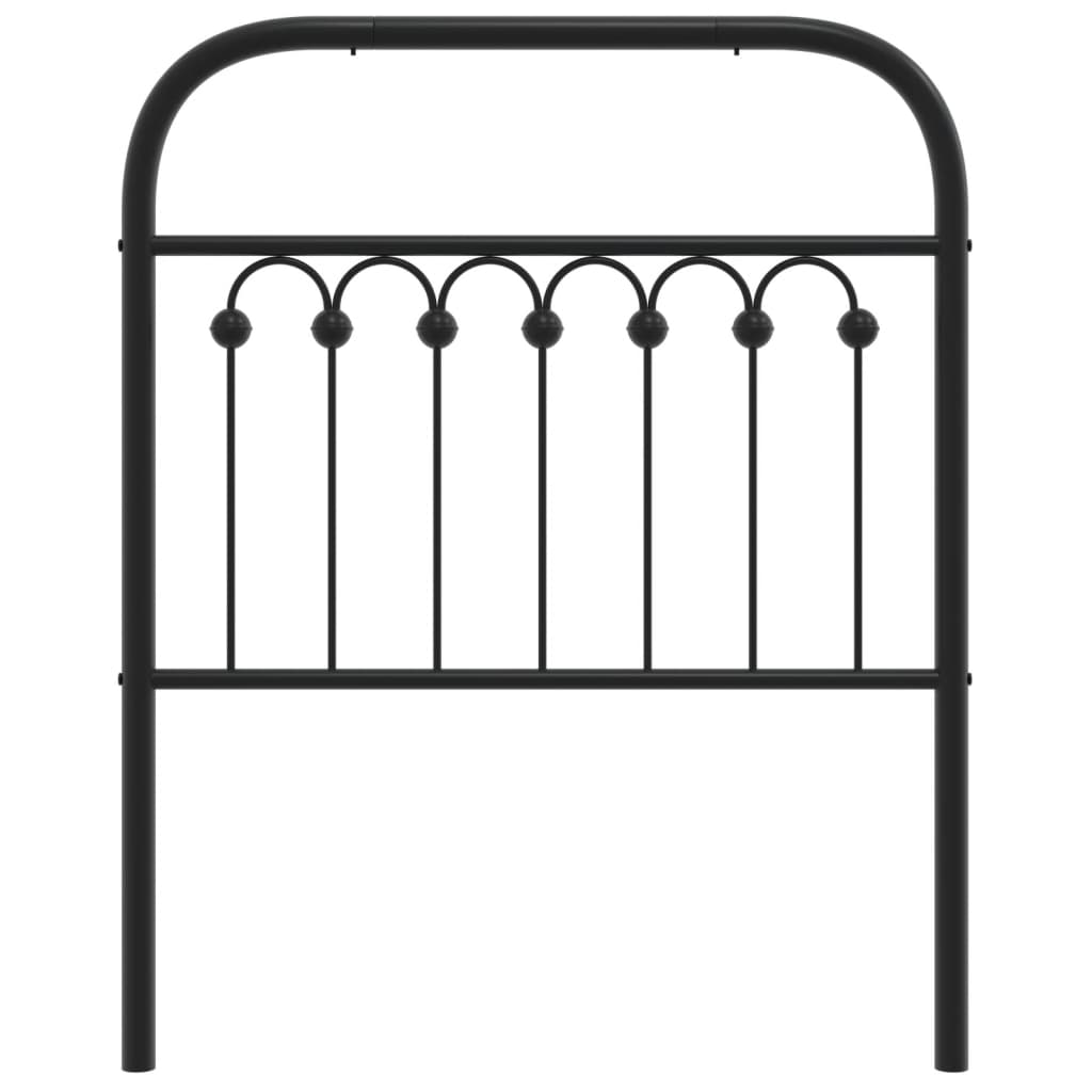 vidaXL Tête de lit métal noir 75 cm