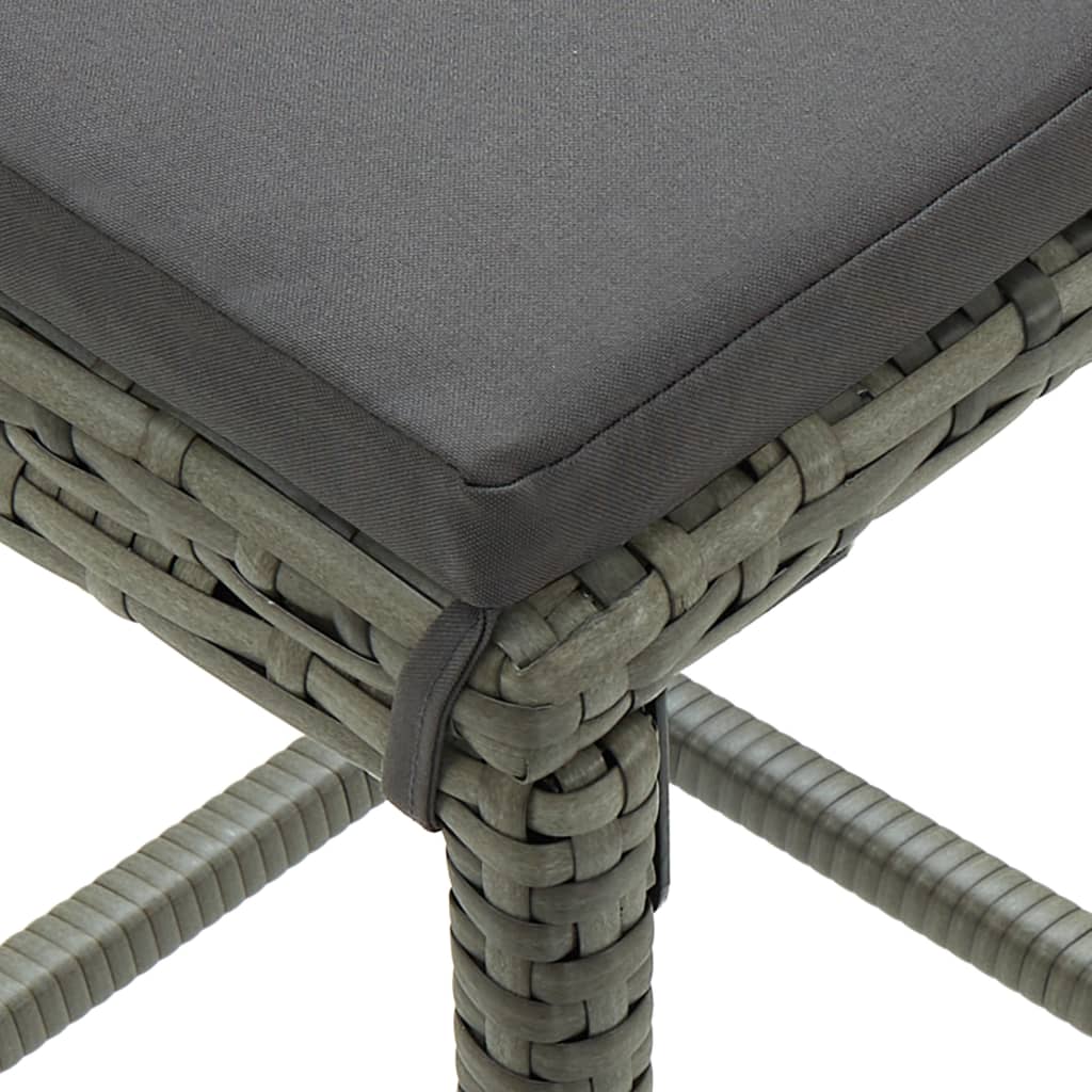 vidaXL Ensemble de bar de jardin 8 pcs et coussins Résine tressée Gris