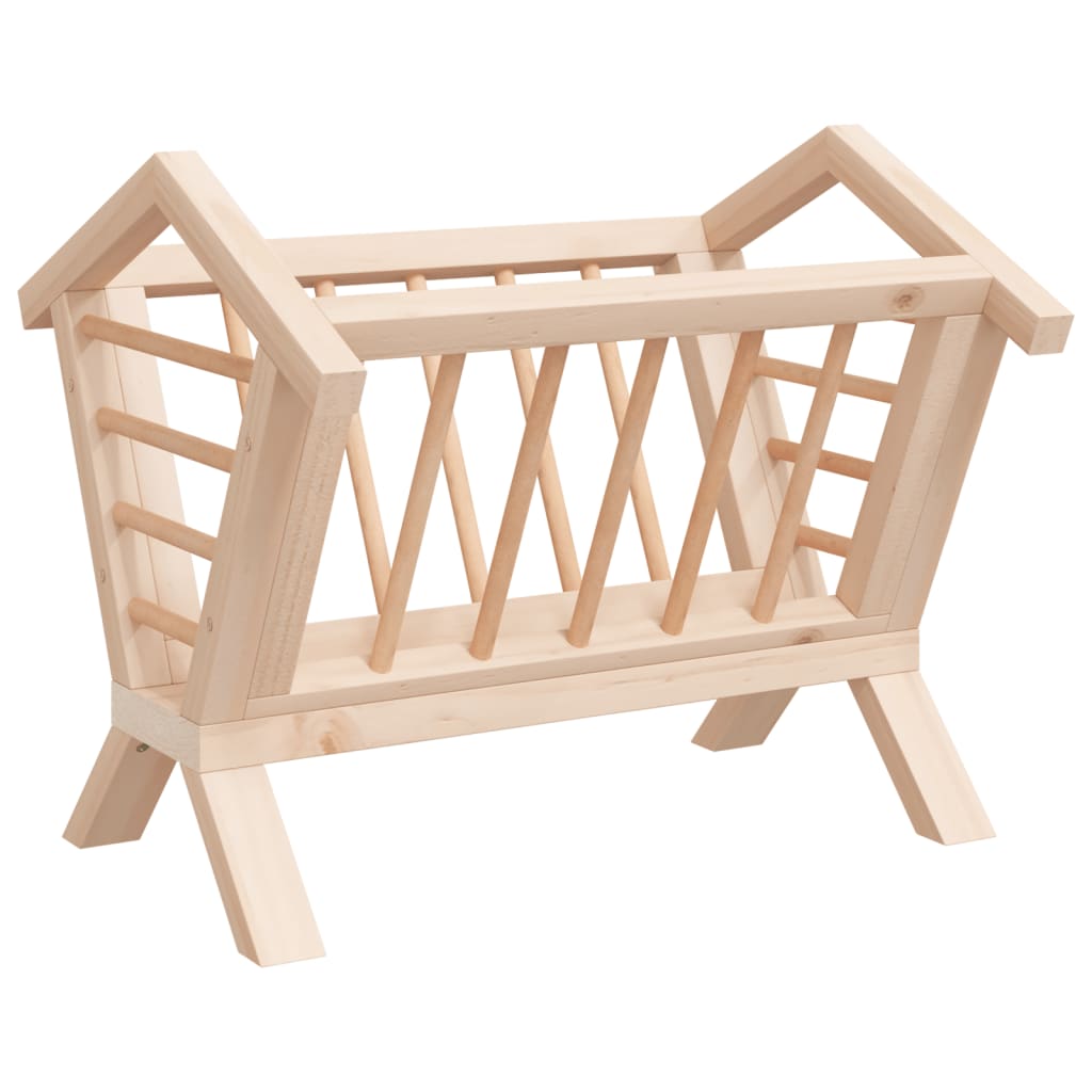 vidaXL Mangeoire à foin pour lapins 44x33x33 cm bois massif de sapin