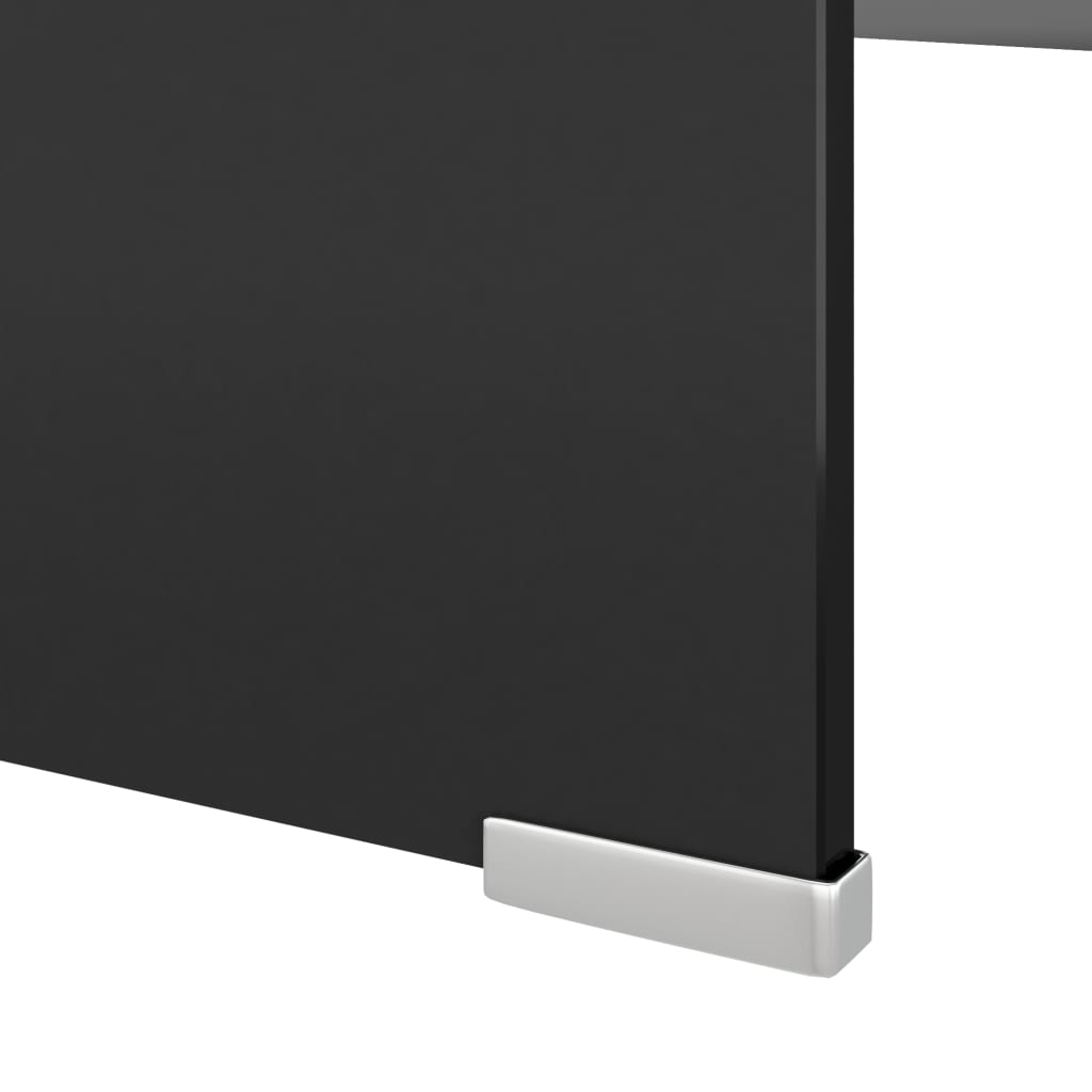 vidaXL Meuble TV/support pour moniteur 120x30x13 cm verre noir