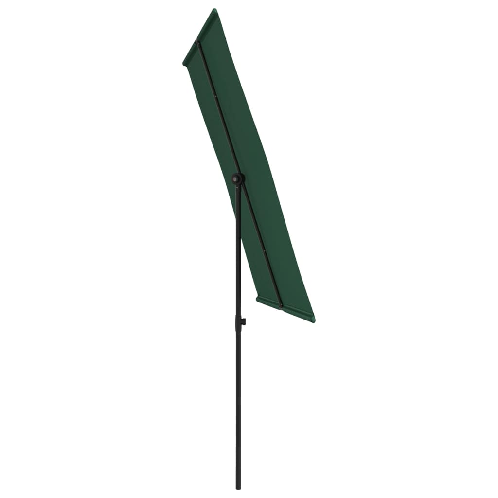 vidaXL Parasol de jardin avec mât en aluminium 2x1,5 m Vert