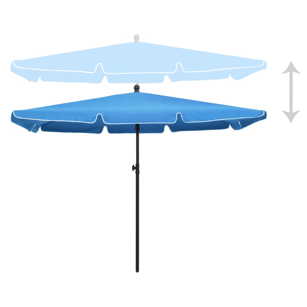 vidaXL Parasol de jardin avec mât 210x140 cm Bleu azuré