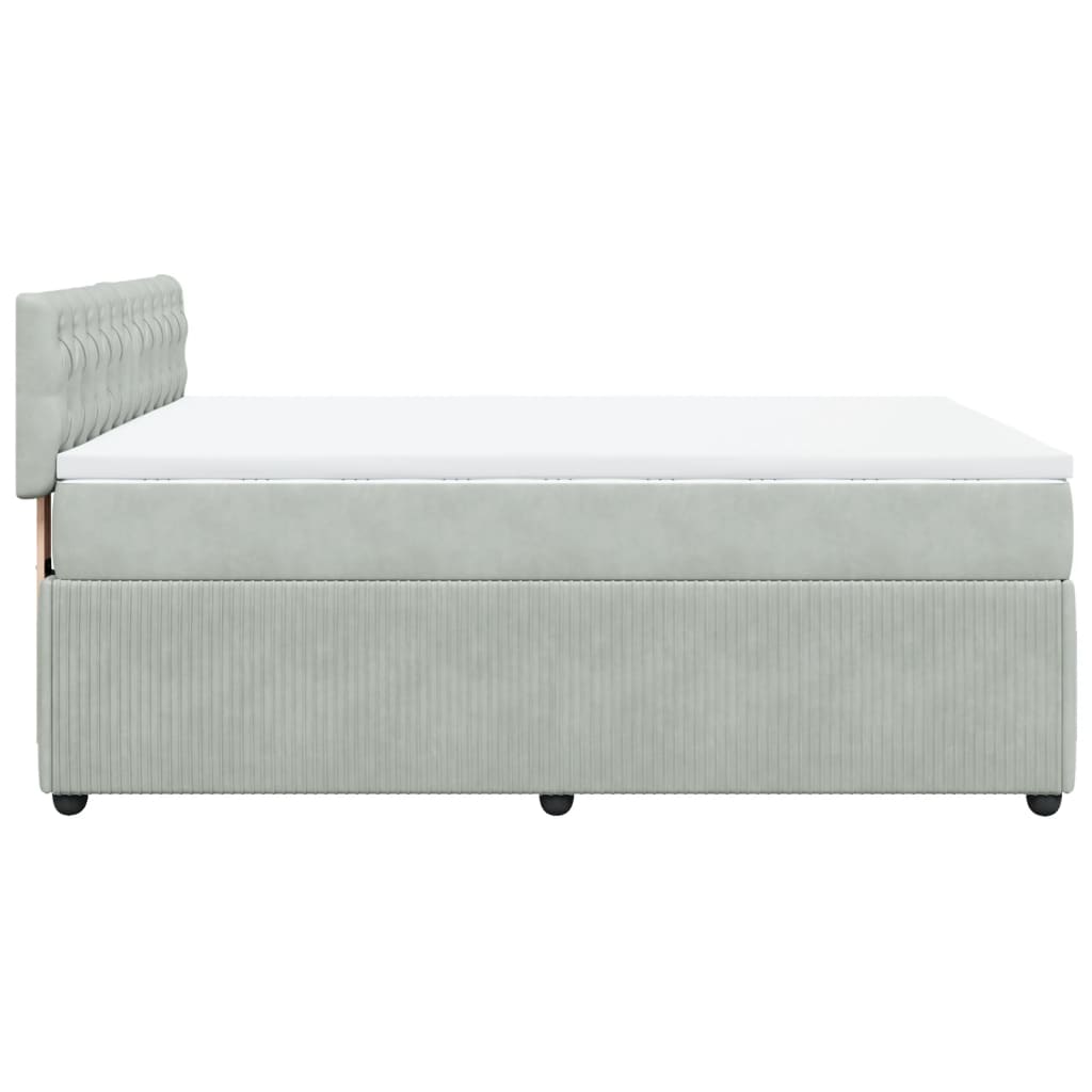 vidaXL Sommier à lattes de lit et matelas Gris clair 140x200cm Velours