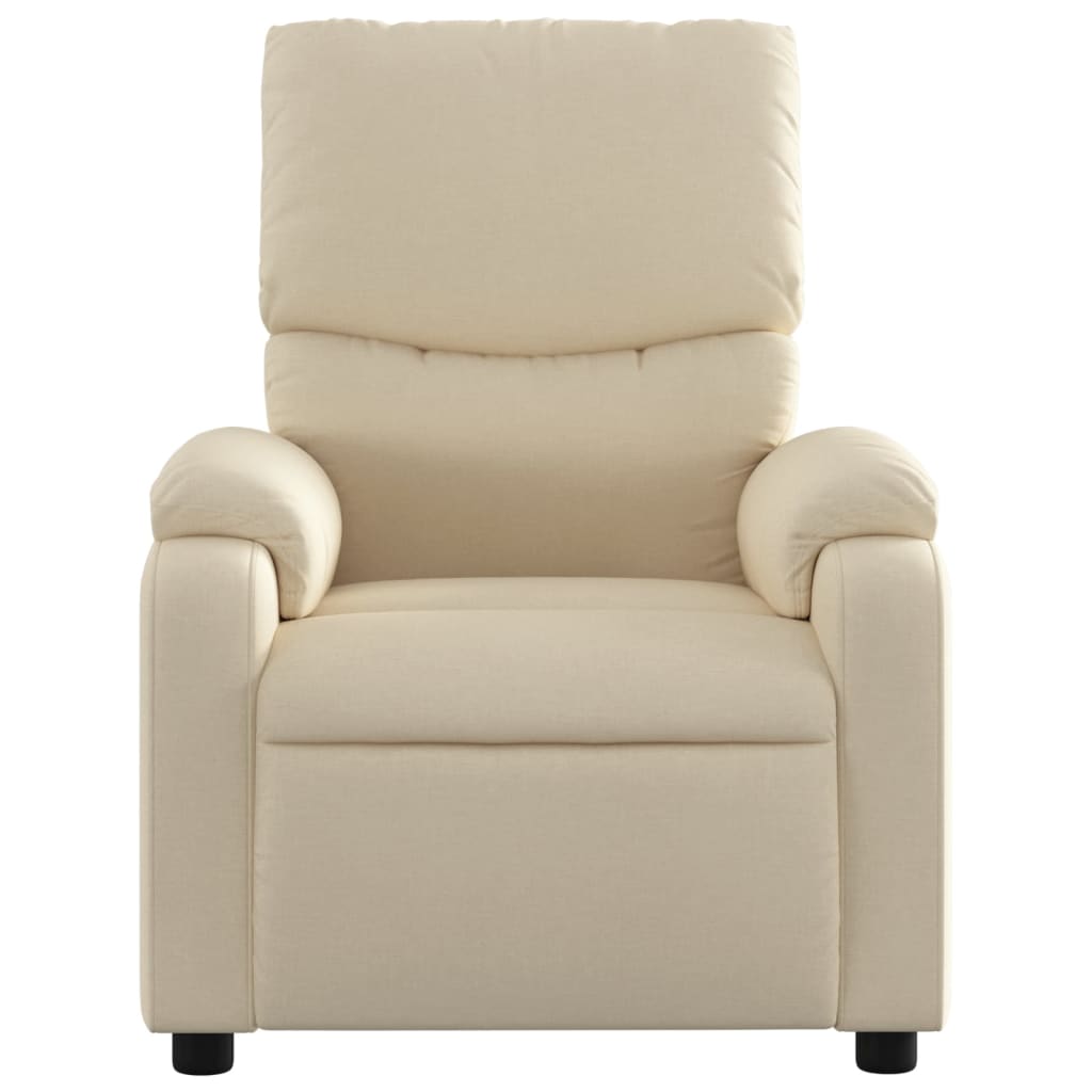 vidaXL Fauteuil de massage inclinable Crème Tissu